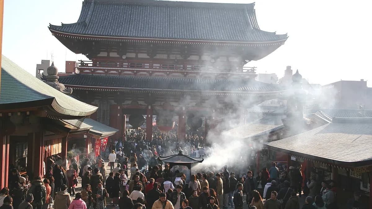 东京浅草寺雷门与仲见世街